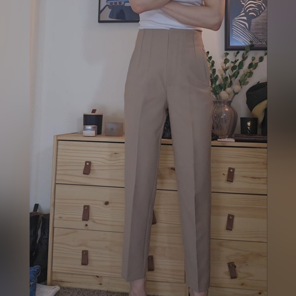 Zara Khaki Tailored Pants
